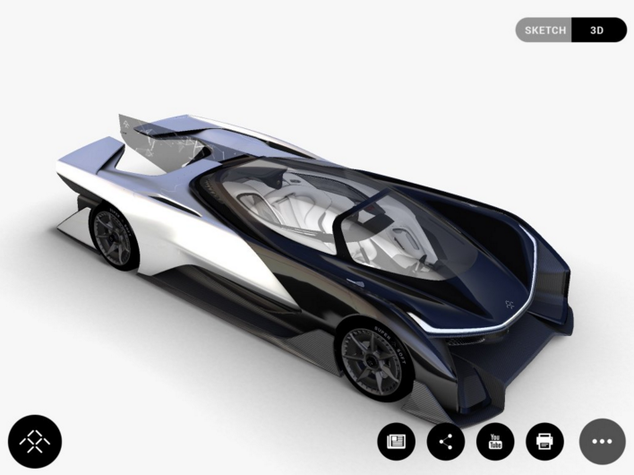 Technoloty News :  Images Of Faraday Future’s Crazy Concept Car Seemingly Leak Via Its App .