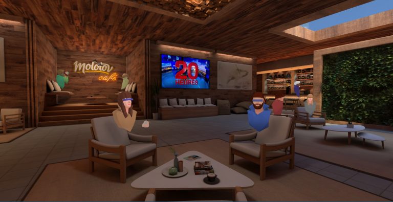 Technoloty News :  Molotov creates a VR coffee shop to watch TV together .