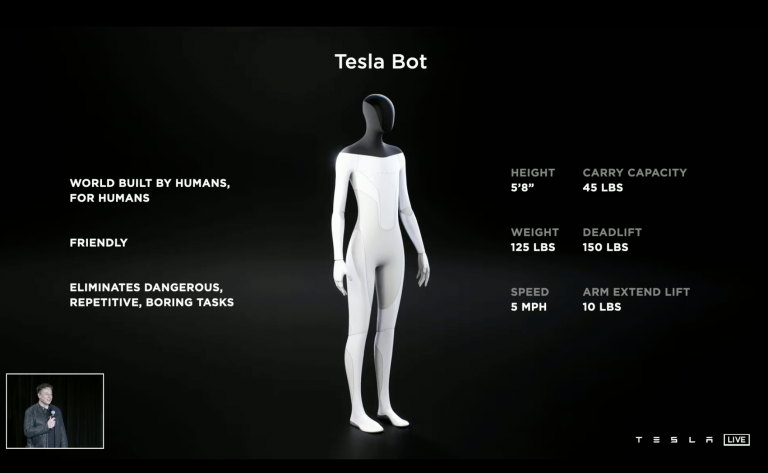 Technoloty News :  Musk: The Tesla Bot is coming .