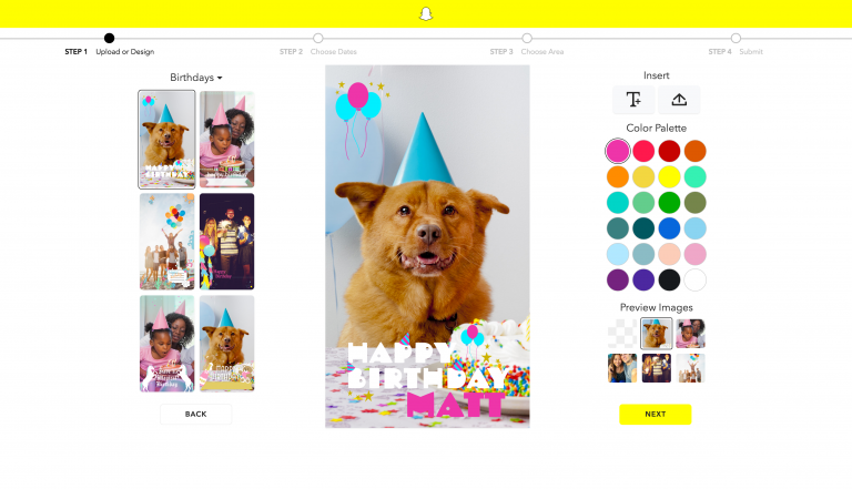 Technoloty News :  Snapchat makes it easier to create your own On-Demand Geofilters .