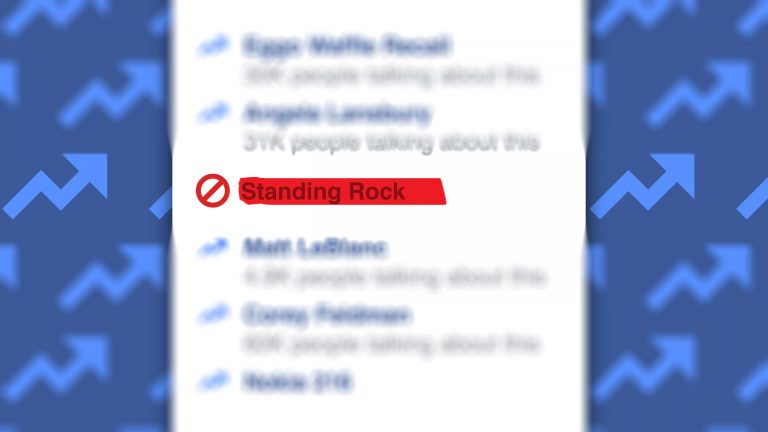 Technoloty News :  Standing Rock pipeline protest was absent from Facebook Trends .